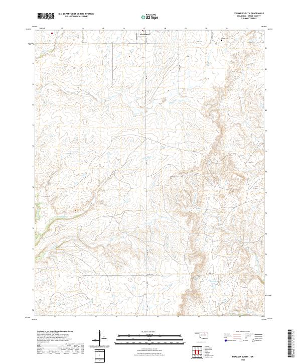 Foraker South, OK — USGS 7.5-minute topo (2022)