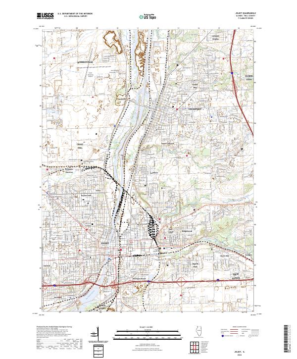 Joliet, IL — USGS 7.5-minute topo (2024)