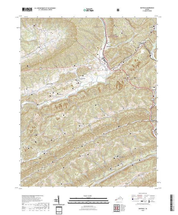 Duffield, VA — USGS 7.5-minute topo (2022)