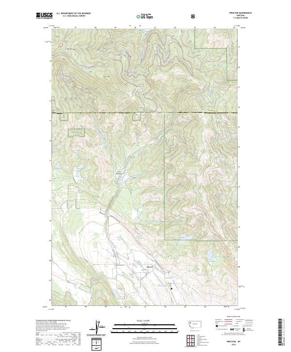Proctor, MT — USGS 7.5-minute topo (2024)