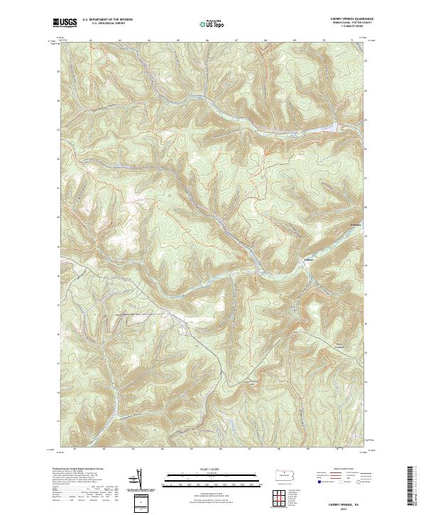 Cherry Springs, PA — USGS 7.5-minute topo (2023)