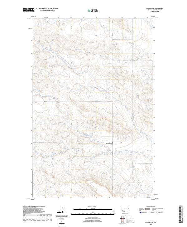 Bloomfield, MT — USGS 7.5-minute topo (2024)