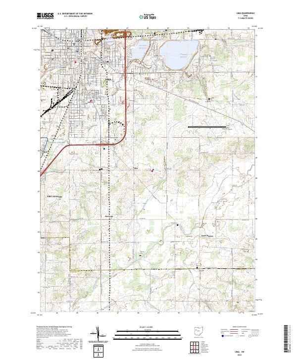 Lima, OH — USGS 7.5-minute topo (2023)