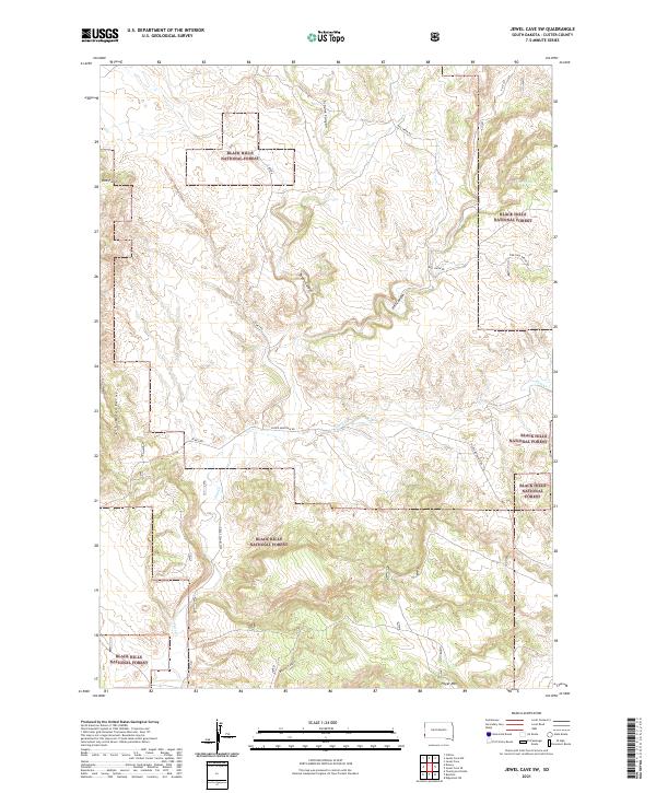 Jewel Cave SW, SD — USGS 7.5-minute topo (2021)