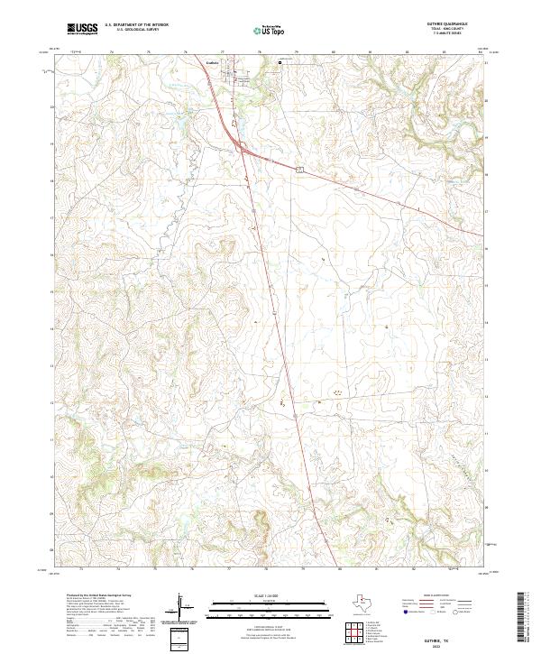 Guthrie, TX — USGS 7.5-minute topo (2022)