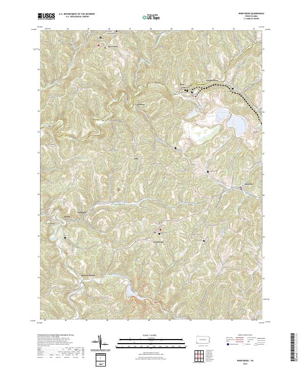 Wind Ridge, PA — USGS 7.5-minute topo (2023)