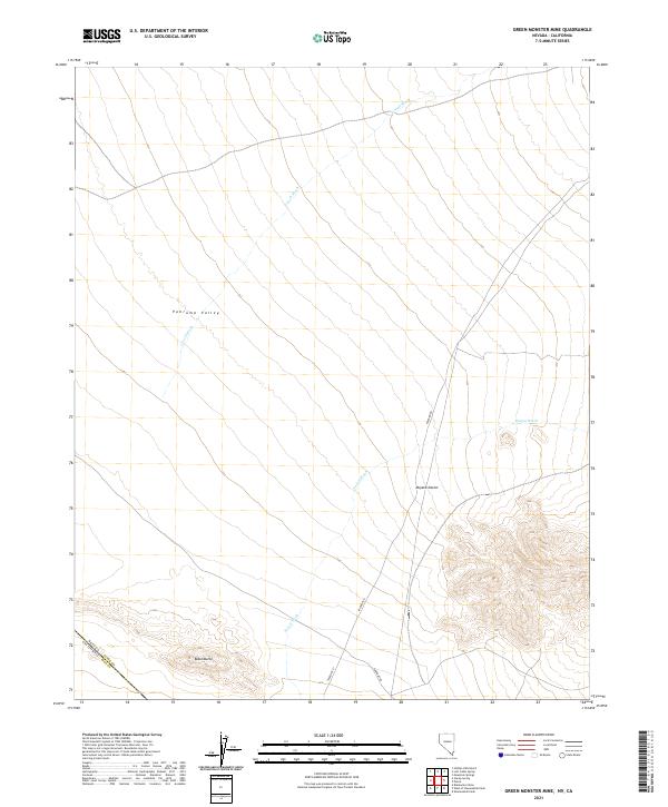 Green Monster Mine, NV-CA — USGS 7.5-minute topo (2021)