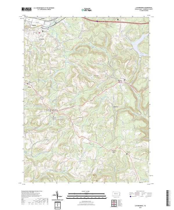 Luthersburg, PA — USGS 7.5-minute topo (2023)