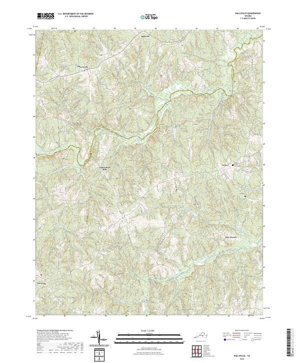 Ballsville, VA — USGS 7.5-minute topo (2022)