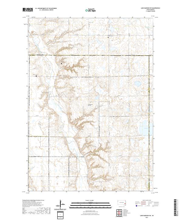Lake Madison SW, SD — USGS 7.5-minute topo (2021)