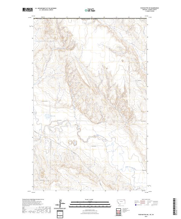 Four Buttes NE, MT-SK — USGS 7.5-minute topo (2024)