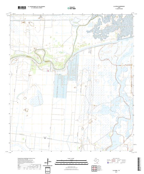 La Leona, TX — USGS 7.5-minute topo (2022)