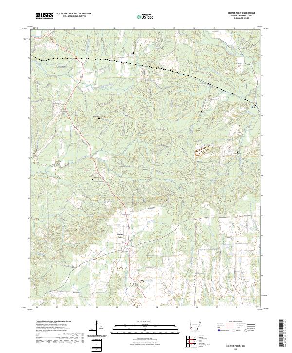 Center Point, AR — USGS 7.5-minute topo (2024)