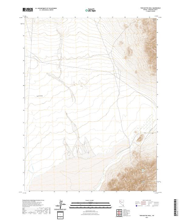 Twin Buttes Well, NV — USGS 7.5-minute topo (2021)
