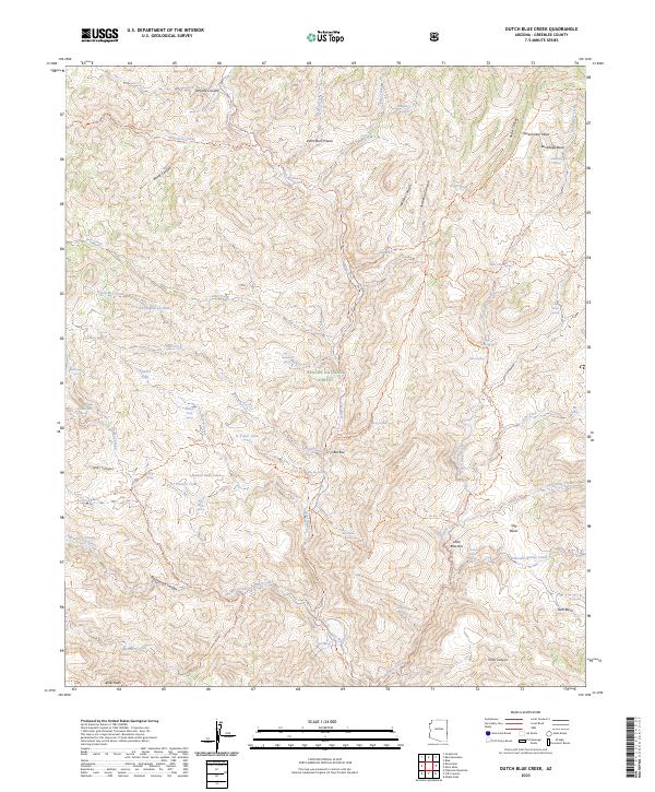 Dutch Blue Creek, AZ — USGS 7.5-minute topo (2023)