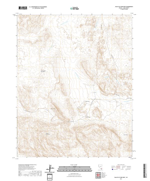 Valley of Fire West, NV — USGS 7.5-minute topo (2021)