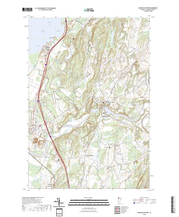 Highgate Center, VT — USGS 7.5-minute topo (2024)