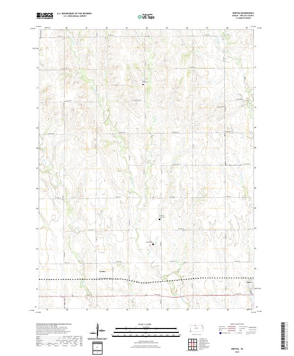 Gretna, KS — USGS 7.5-minute topo (2022)