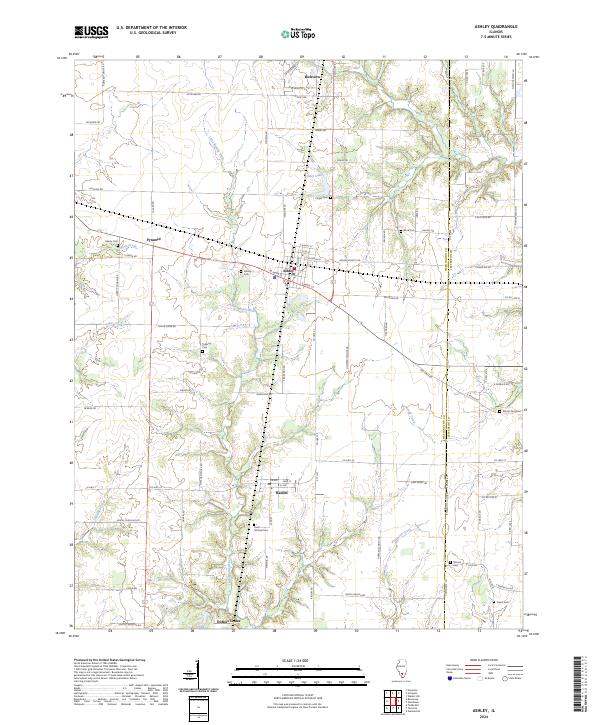 Ashley, IL — USGS 7.5-minute topo (2024)