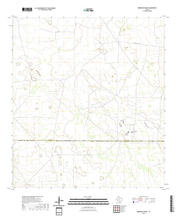 Borregos Ranch, TX — USGS 7.5-minute topo (2022)
