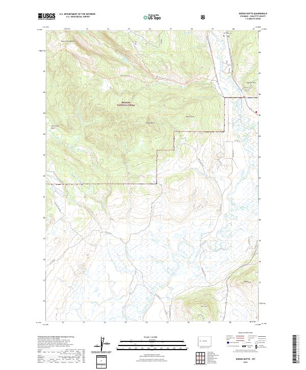 Dodge Butte, WY — USGS 7.5-minute topo (2021)