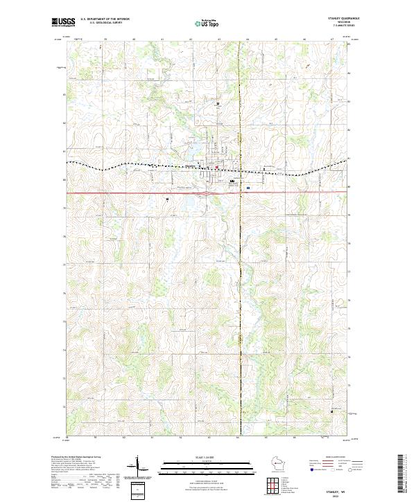 Stanley, WI — USGS 7.5-minute topo (2022)