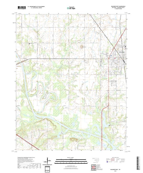 Wagoner West, OK — USGS 7.5-minute topo (2022)