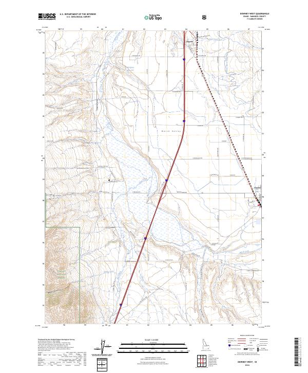 Downey West, ID — USGS 7.5-minute topo (2024)