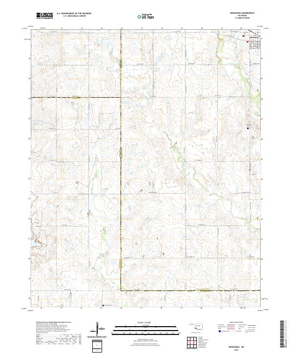 Indiahoma, OK — USGS 7.5-minute topo (2022)