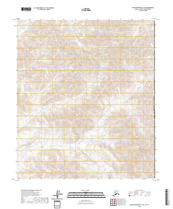 Table Mountain D-1 SE, AK-YT — USGS 7.5-minute topo (2023)