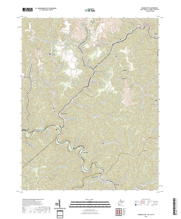 Wharncliffe, WV-VA-KY — USGS 7.5-minute topo (2023)