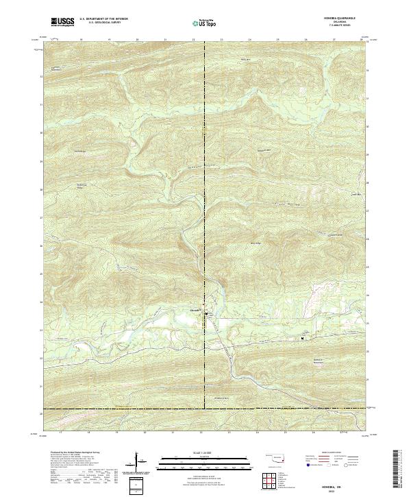 Honobia, OK — USGS 7.5-minute topo (2022)