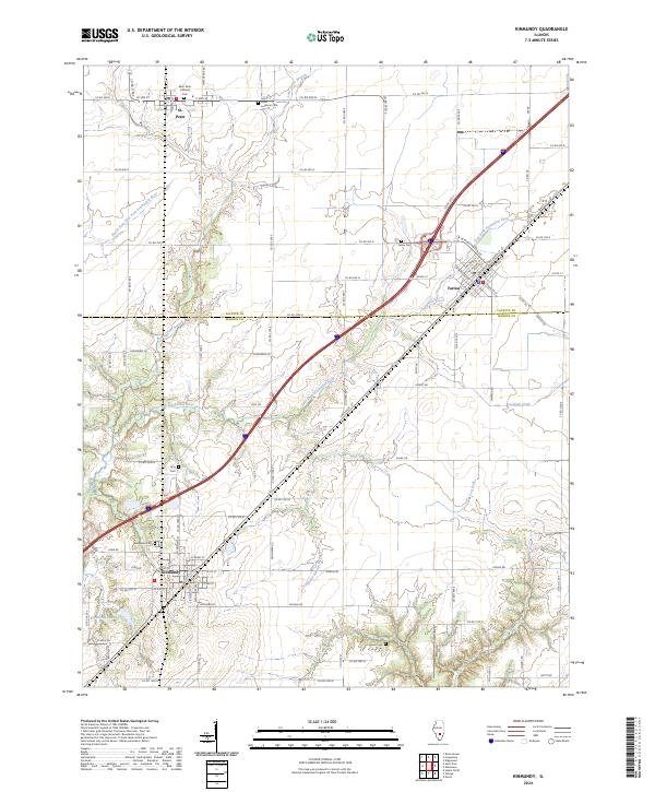 Kinmundy, IL — USGS 7.5-minute topo (2024)