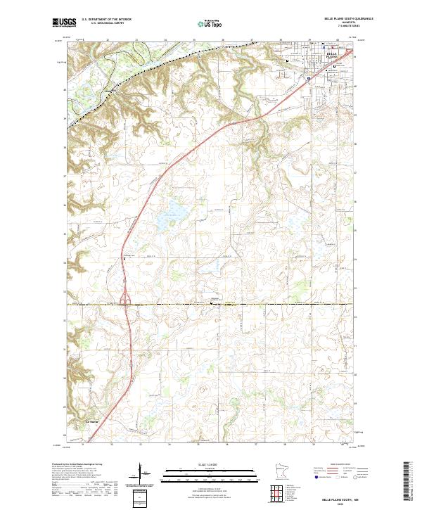 Belle Plaine South, MN — USGS 7.5-minute topo (2022)