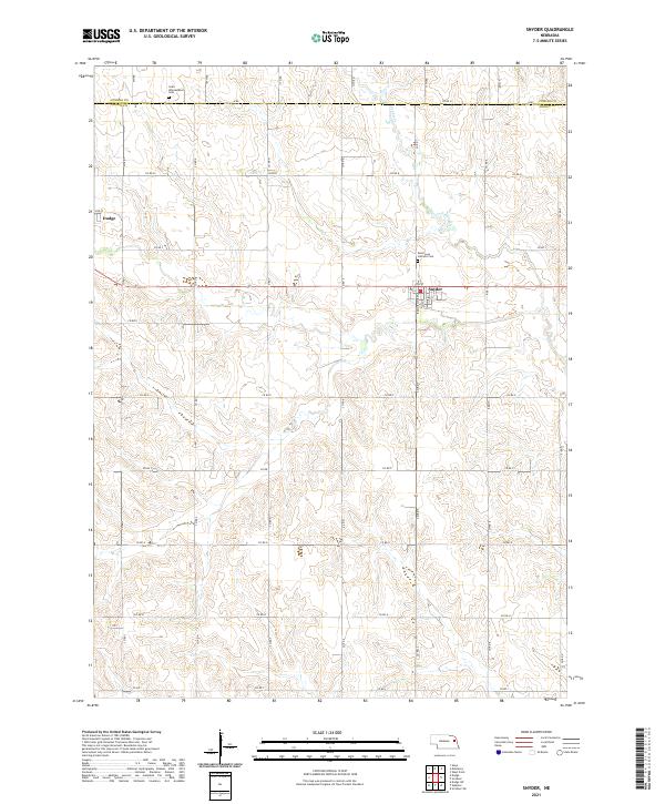 Snyder, NE — USGS 7.5-minute topo (2021)