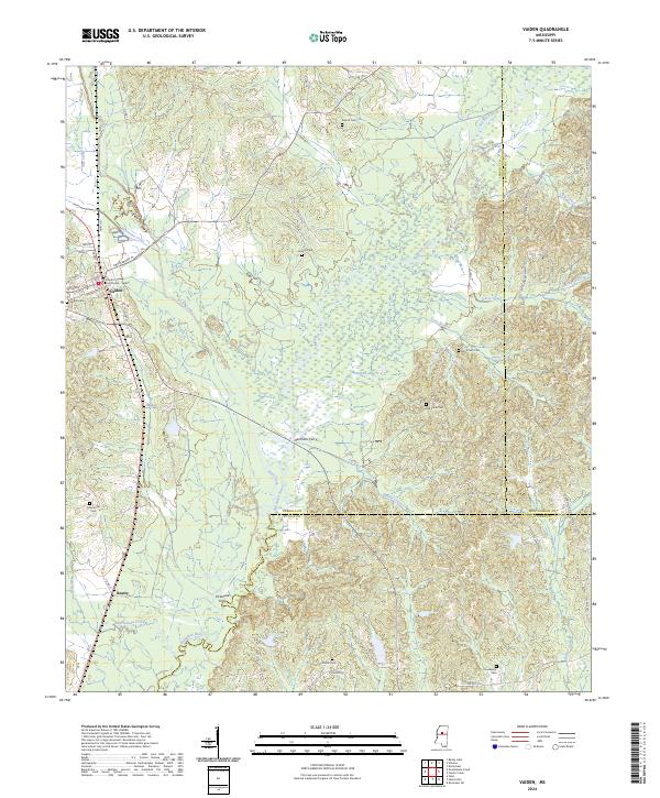 Vaiden, MS — USGS 7.5-minute topo (2024)