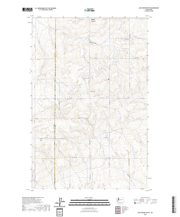 Jack Woods Butte, WA — USGS 7.5-minute topo (2023)