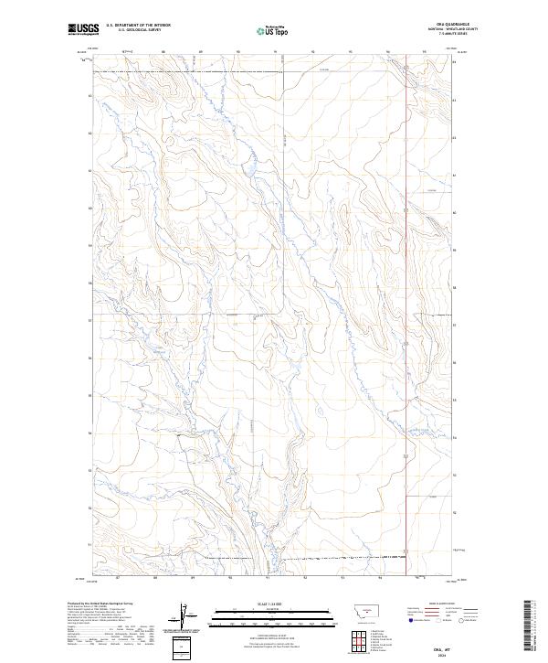Oka, MT — USGS 7.5-minute topo (2024)