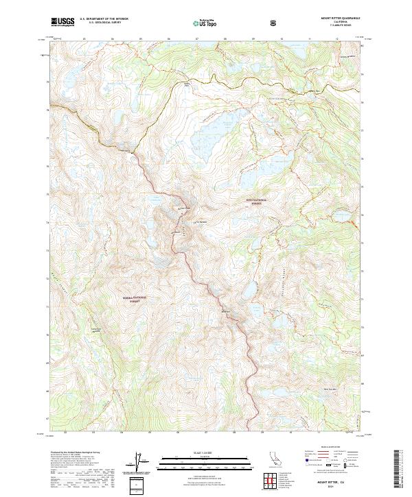 Mount Ritter, CA — USGS 7.5-minute topo (2021)