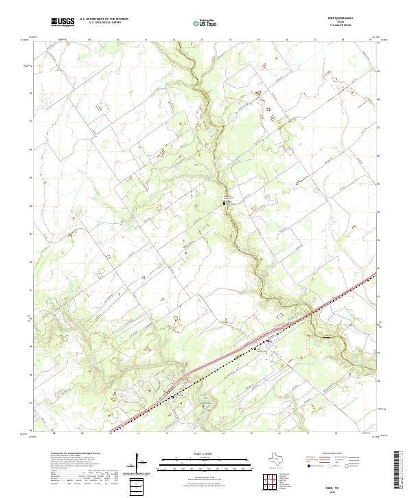Inez, TX — USGS 7.5-minute topo (2022)