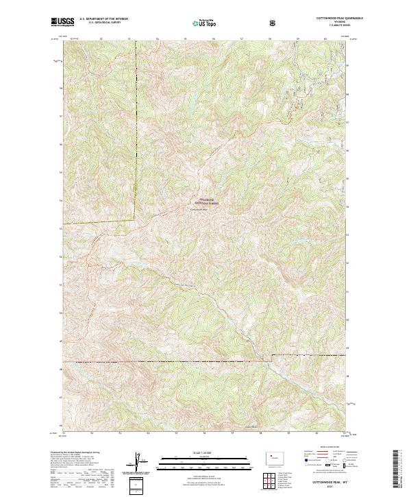 Cottonwood Peak, WY — USGS 7.5-minute topo (2021)