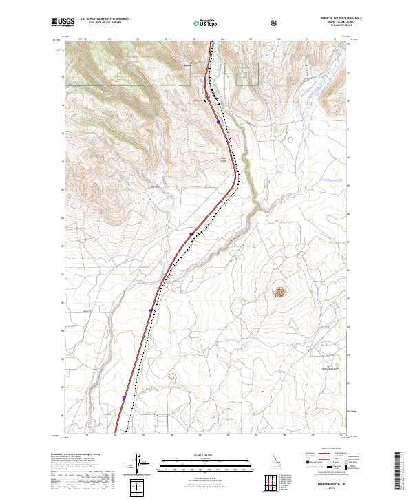 Spencer South, ID — USGS 7.5-minute topo (2023)