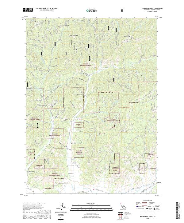 Indian Creek Baldy, CA — USGS 7.5-minute topo (2022)