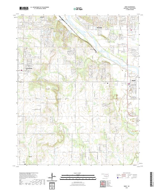 Bixby, OK — USGS 7.5-minute topo (2022)