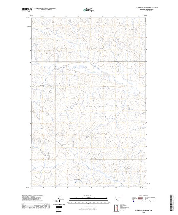 Hudiburgh Reservoir, MT — USGS 7.5-minute topo (2024)