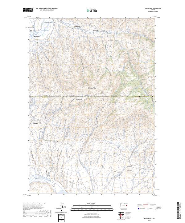 Bridgeport, OR — USGS 7.5-minute topo (2023)