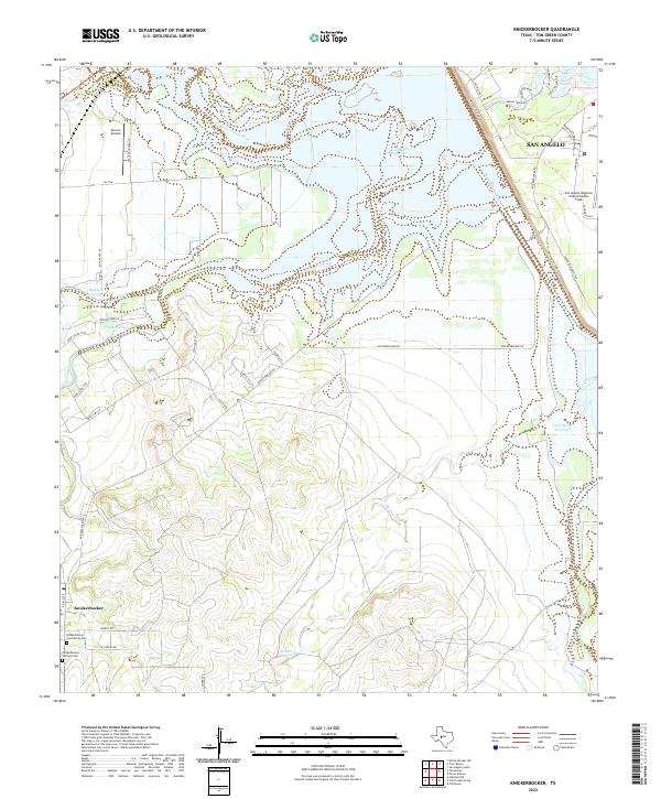 Knickerbocker, TX — USGS 7.5-minute topo (2022)