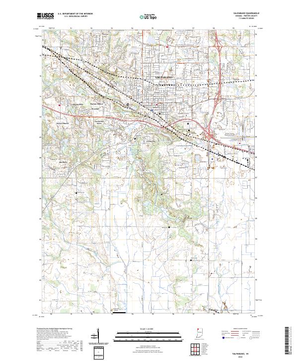 Valparaiso, IN — USGS 7.5-minute topo (2022)