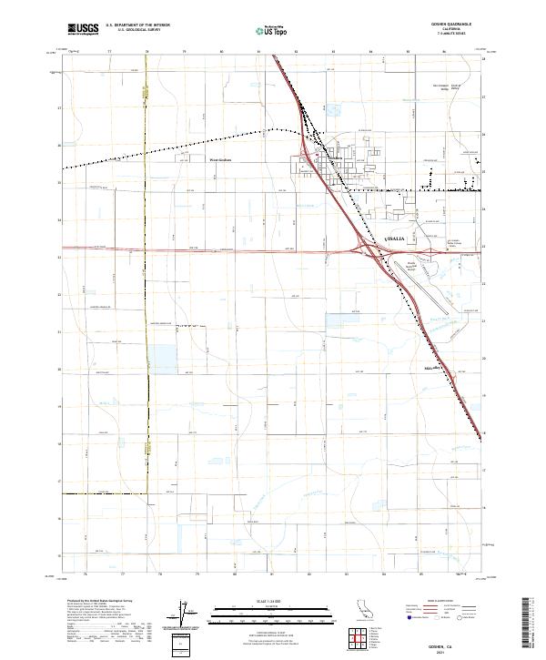 Goshen, CA — USGS 7.5-minute topo (2021)
