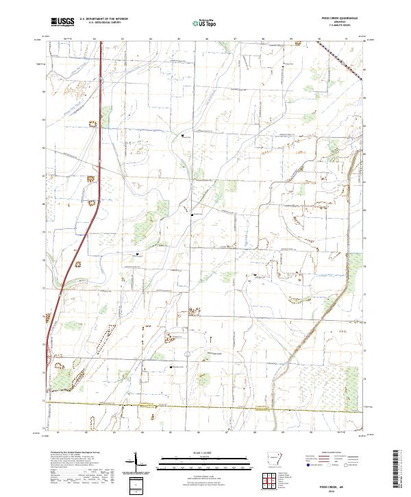 Podo Creek, AR — USGS 7.5-minute topo (2024)